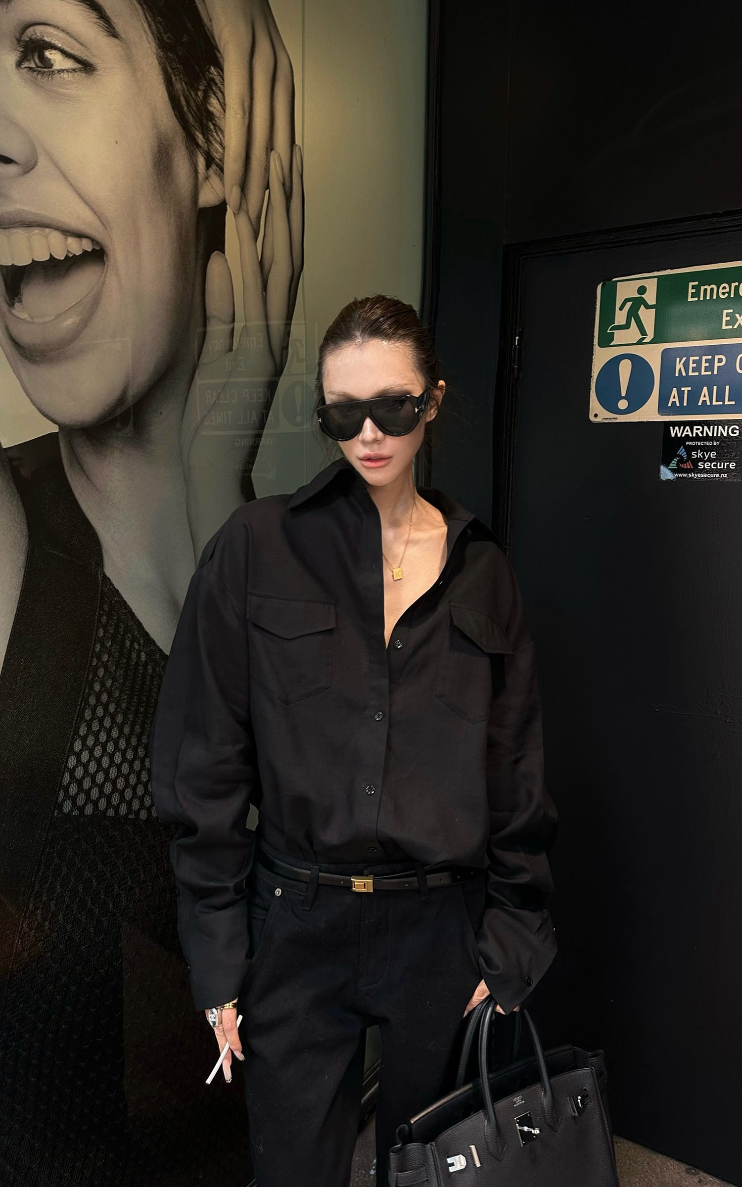 0122stepll Slim-Fit Collared Long Sleeve Jacket