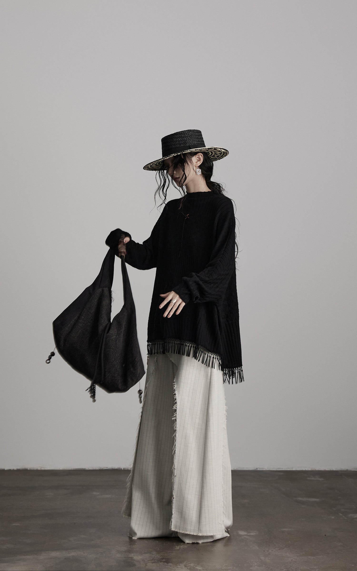 DOINDULGE Deconstructed Layered Wide-Leg Skirt-Pants
