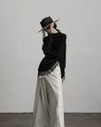 DOINDULGE Deconstructed Layered Wide-Leg Skirt-Pants