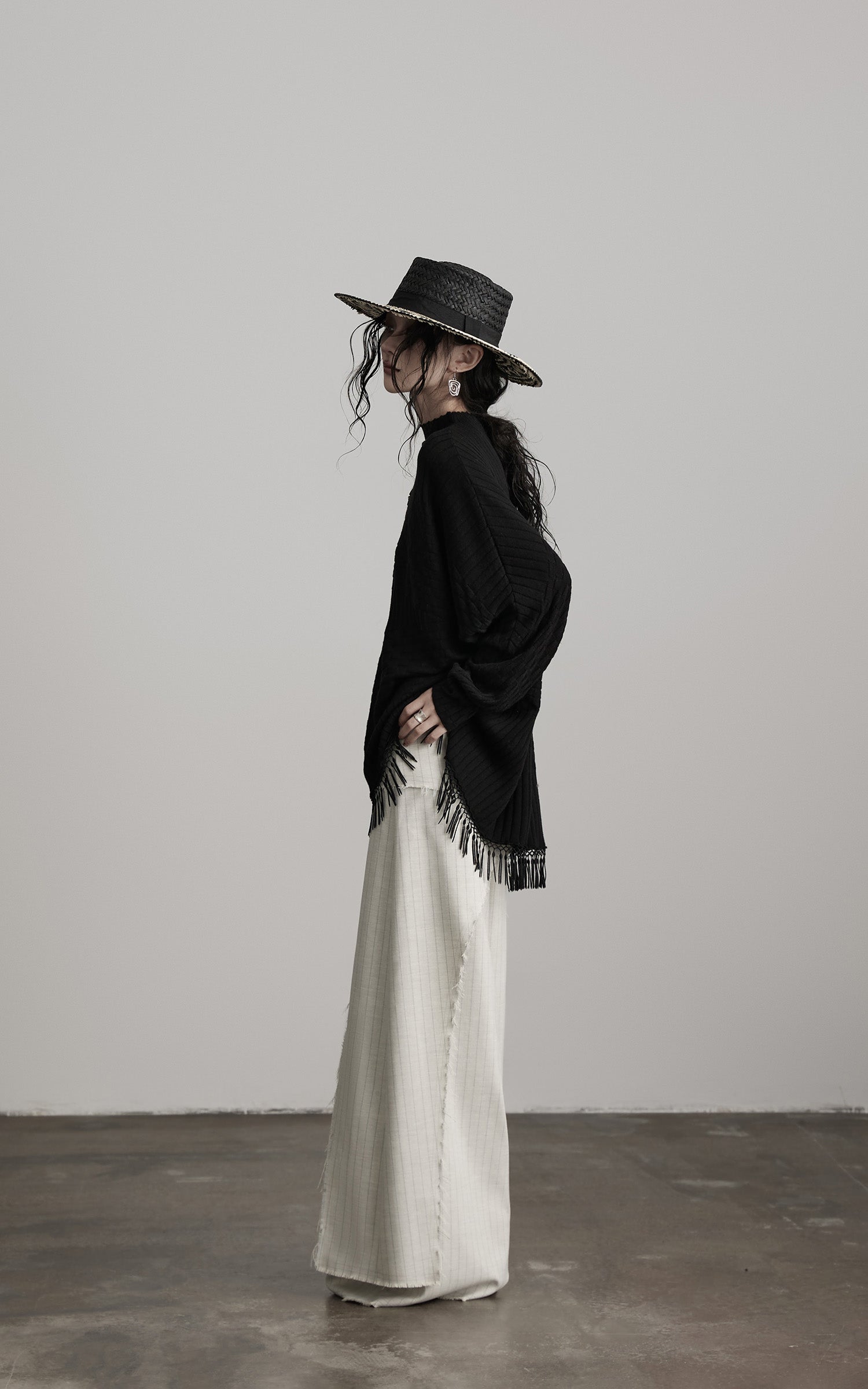 DOINDULGE Deconstructed Layered Wide-Leg Skirt-Pants