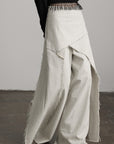DOINDULGE Deconstructed Layered Wide-Leg Skirt-Pants