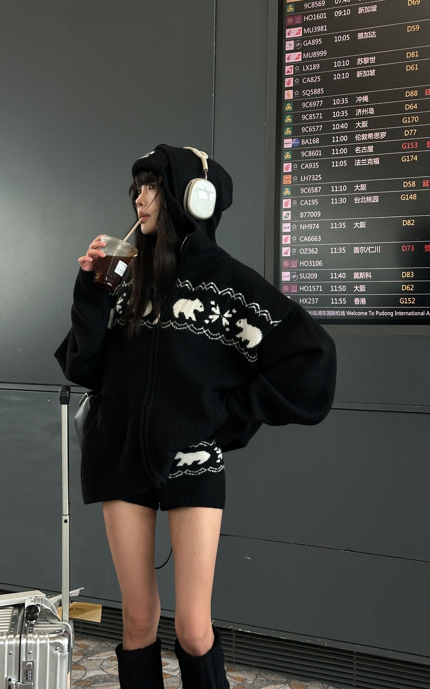 WARDEN EDGE Polar Knit Hoodie &amp; Shorts Set