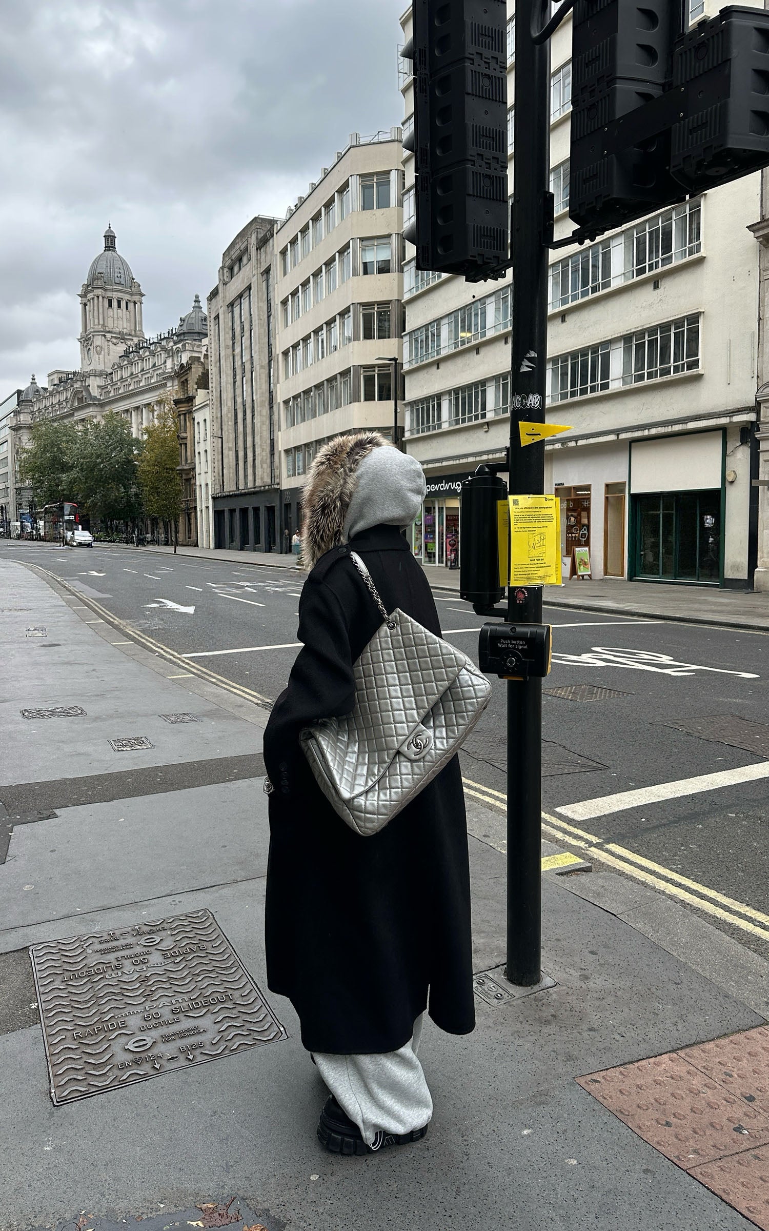 WARDEN EDGE Double Breasted Wool Coat with Belt