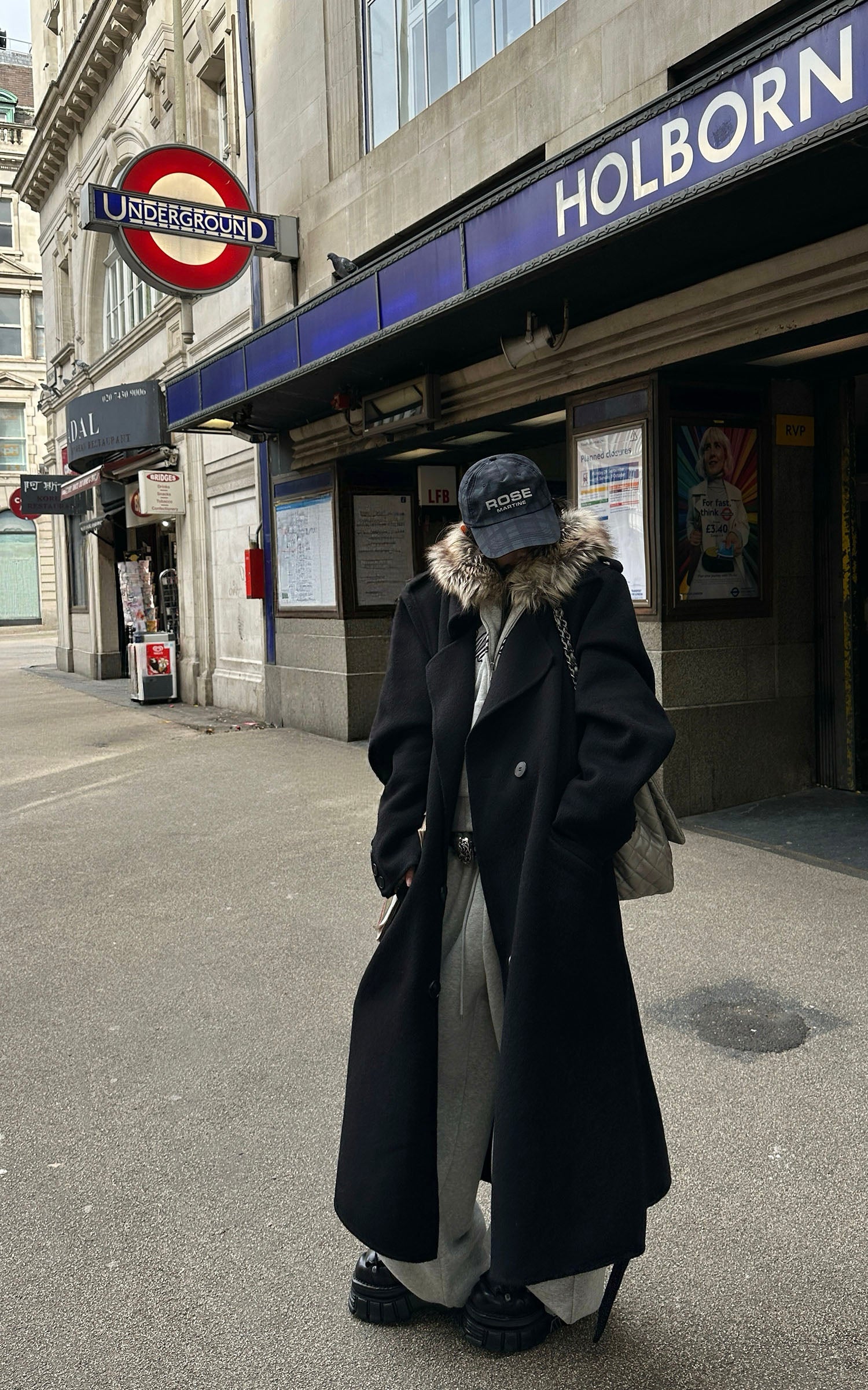 WARDEN EDGE Double Breasted Wool Coat with Belt