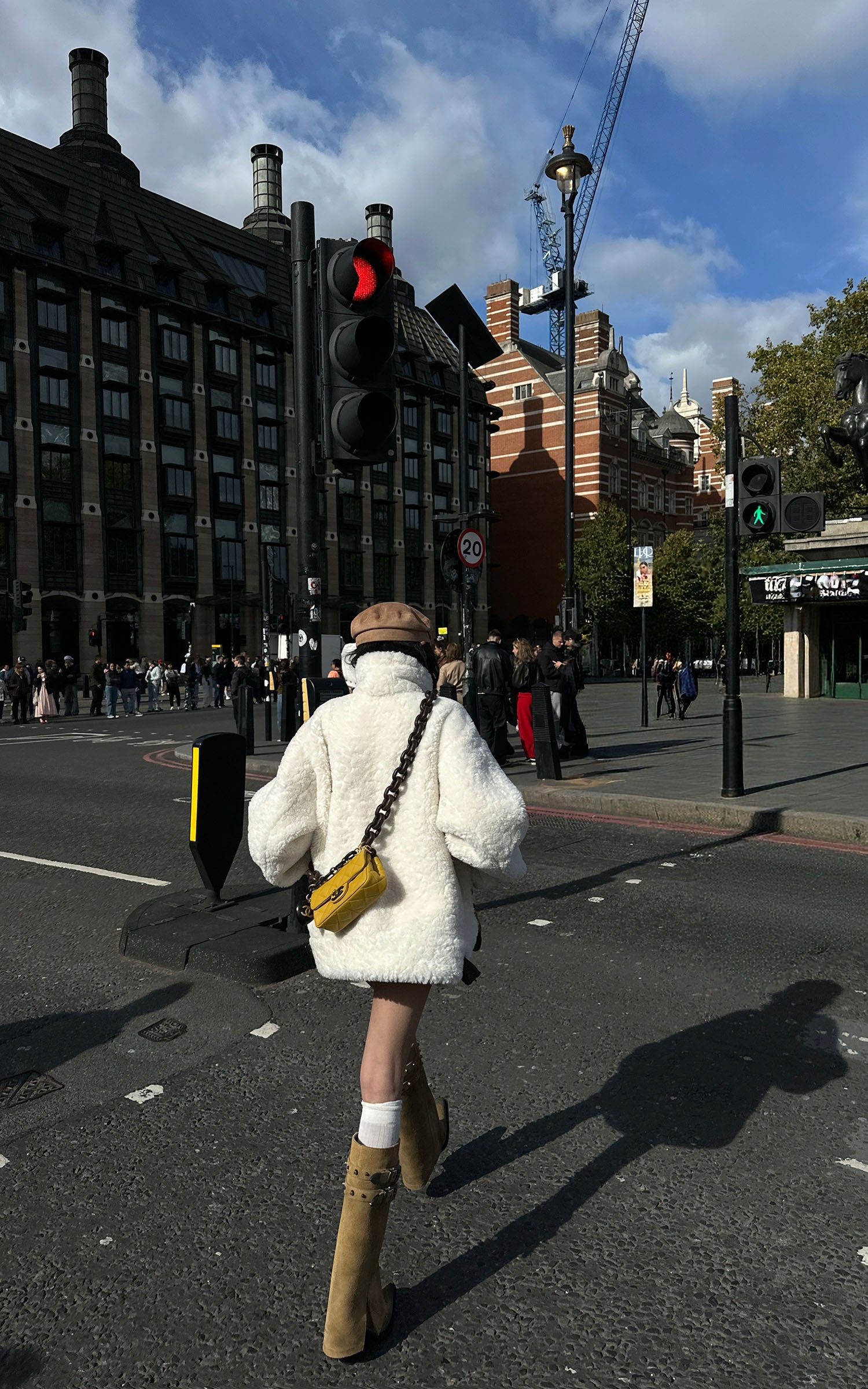 WARDEN EDGE 페이크 시어링 가죽 트리밍 재킷