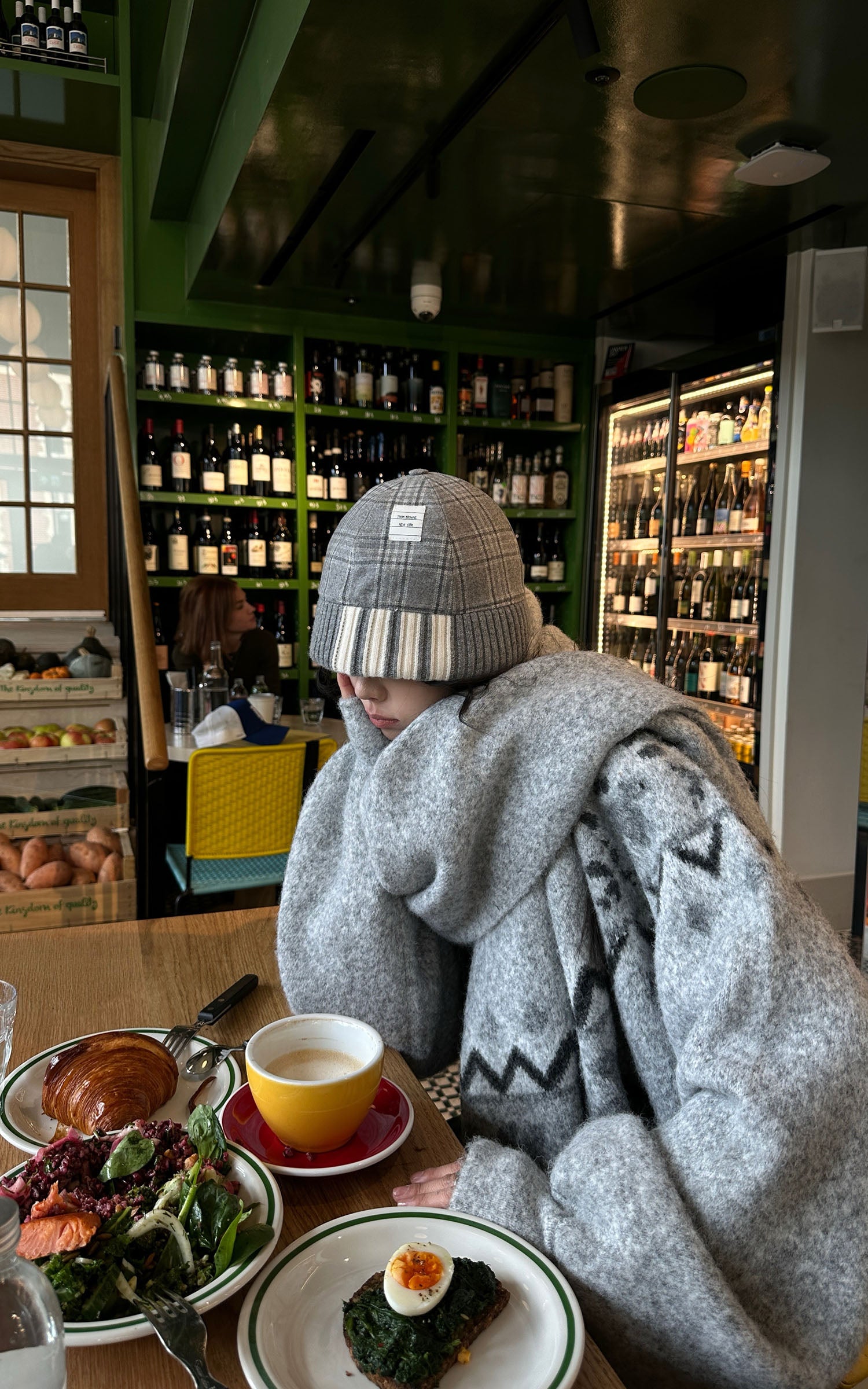 WARDEN EDGE 폴라 자카드 니트 스웨터 &amp; 스카프 세트