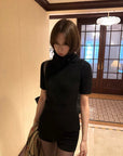 0122stepll High Neck Short Sleeve Knit Top
