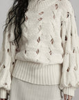 DOINDULGE Braided Void Turtleneck Sweater