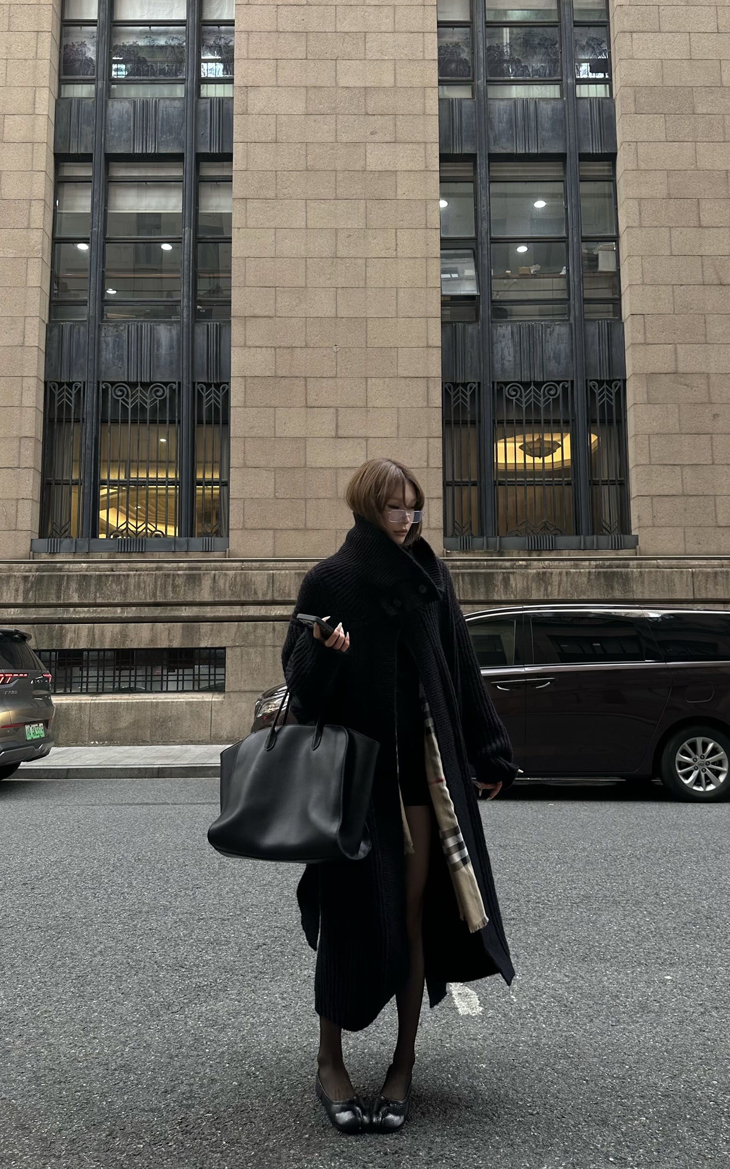 0122stepll Oversized Belted Knit Cardigan Coat