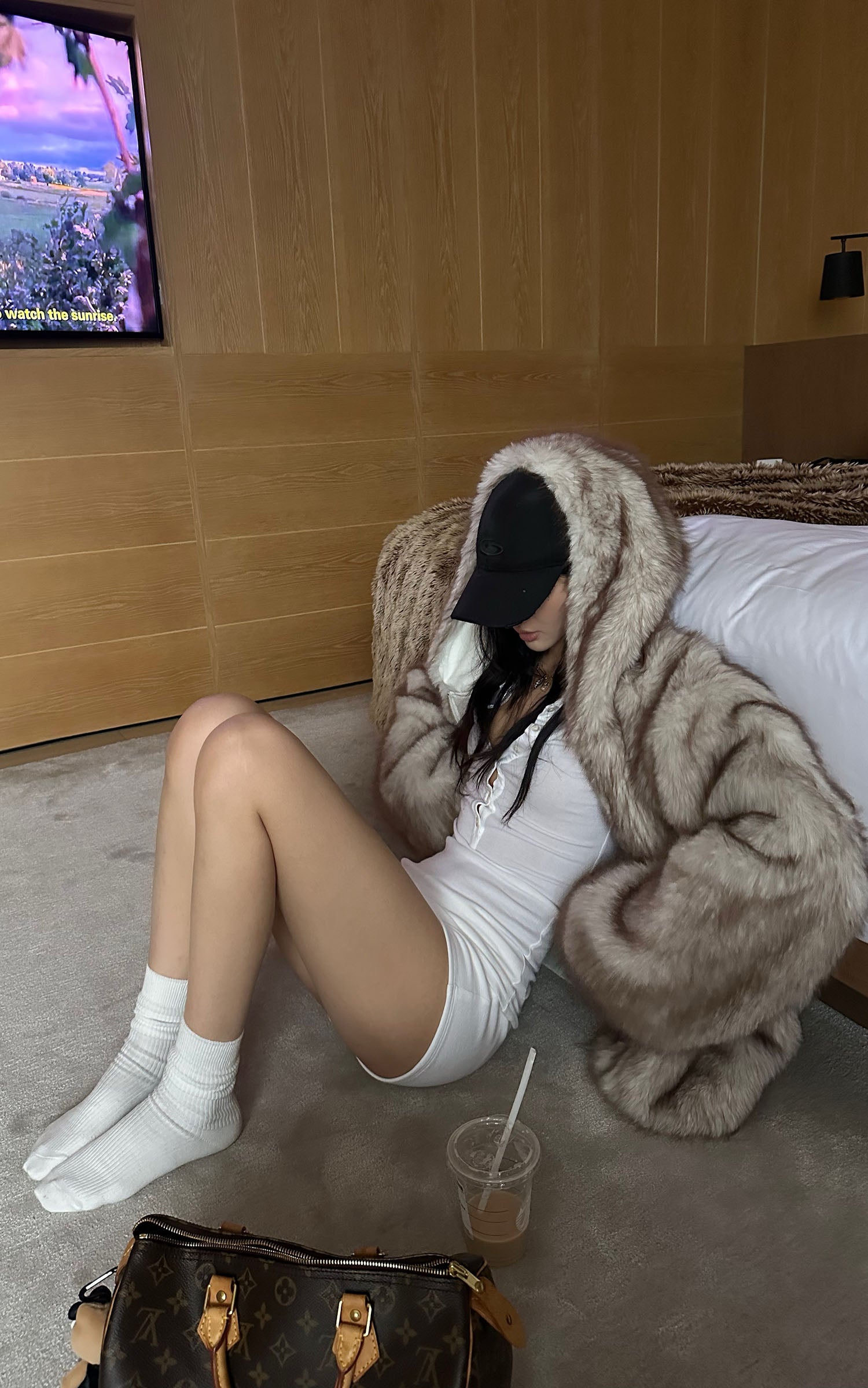 ROVENTE リブストレッチ長袖トップ &amp; ショートセット