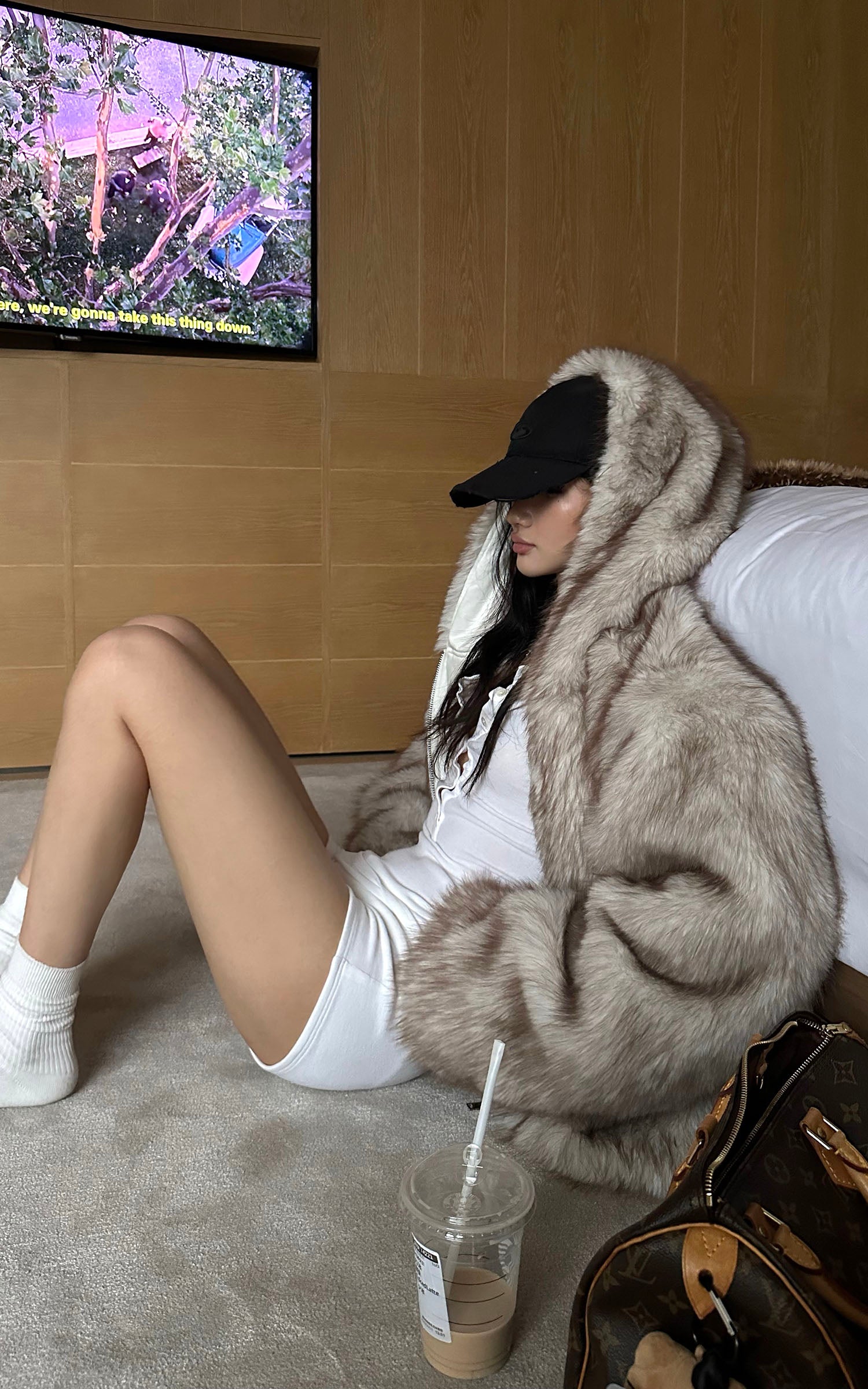 ROVENTE リブストレッチ長袖トップ &amp; ショートセット