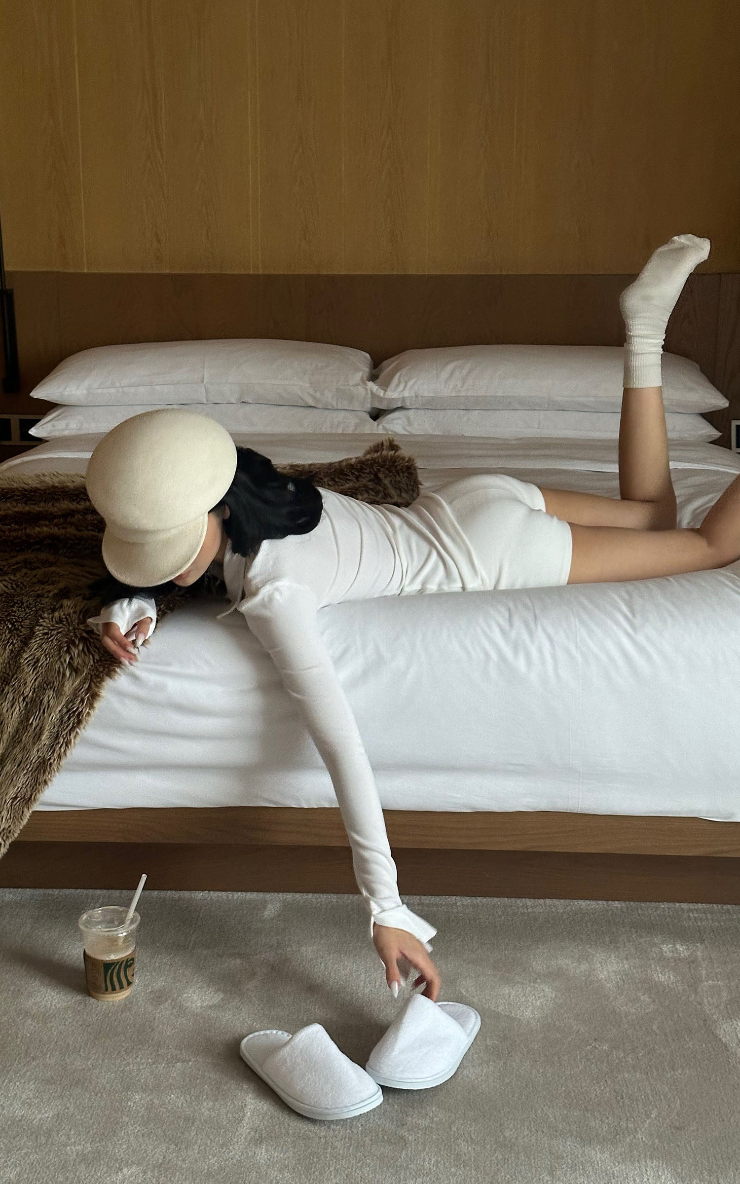 ROVENTE リブストレッチ長袖トップ &amp; ショートセット