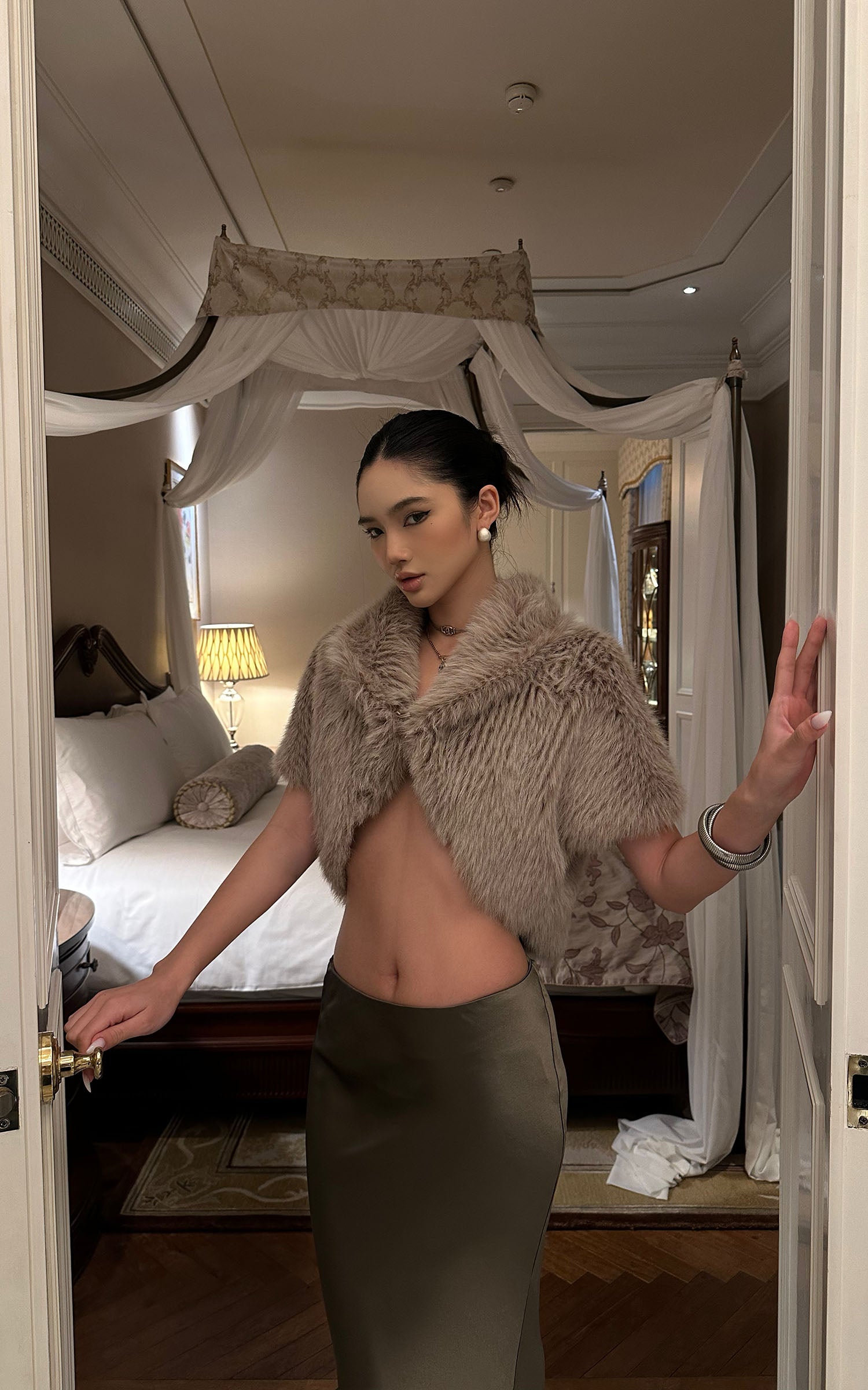 ROVENTE Satin Low-Waist Maxi Skirt