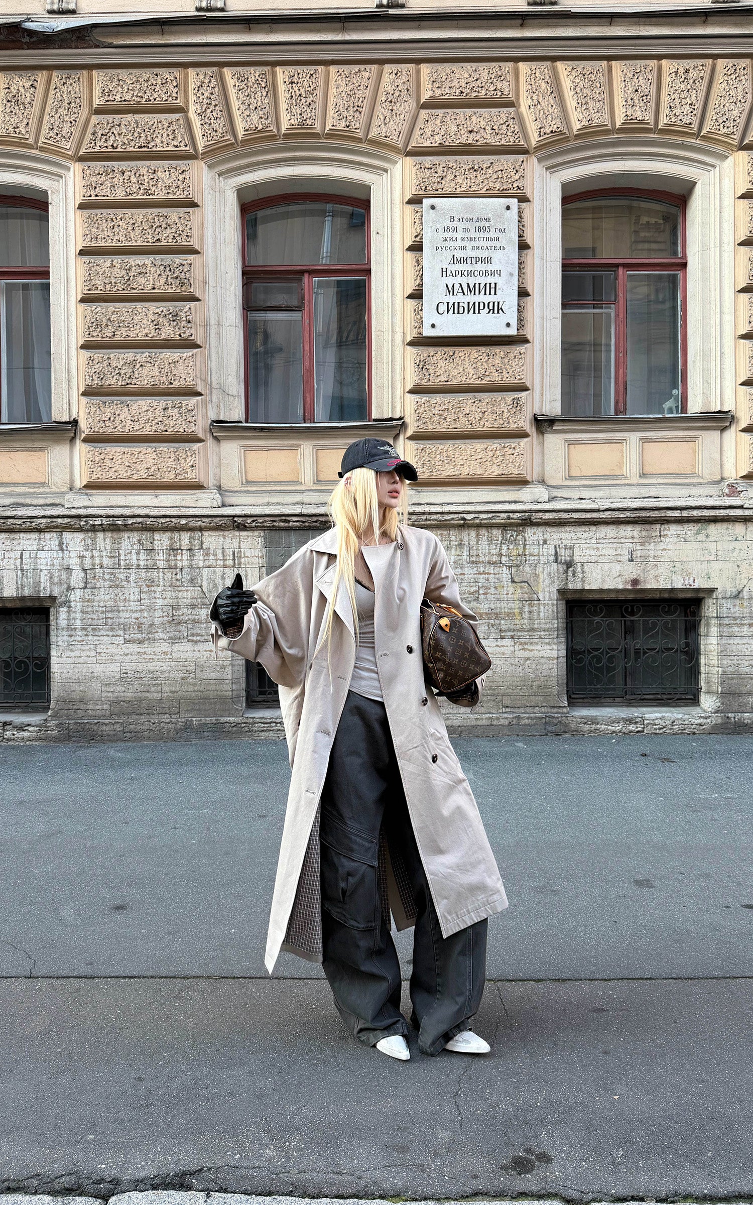 Rase le sol 체크 안감이 돋보이는 리버시블 롱 트렌치코트