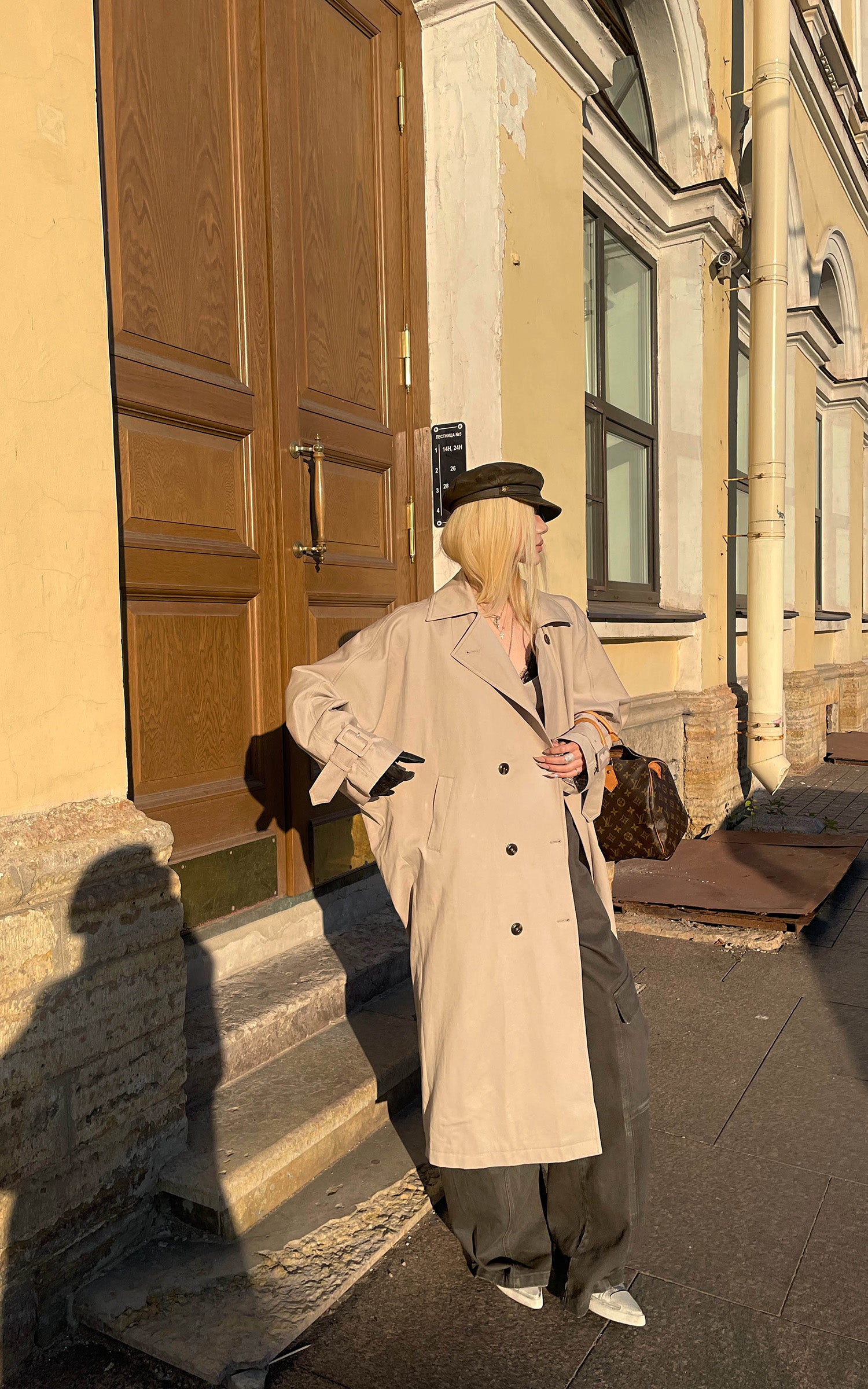 Rase le sol 체크 안감이 돋보이는 리버시블 롱 트렌치코트