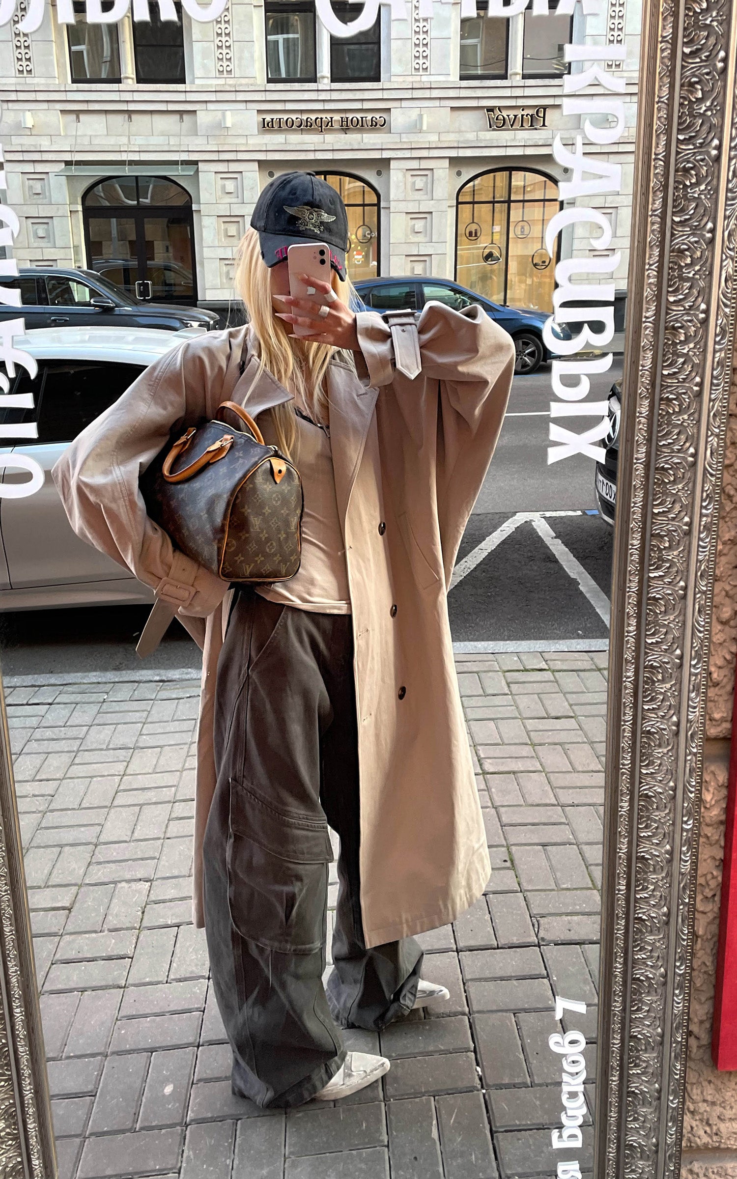 Rase le sol 체크 안감이 돋보이는 리버시블 롱 트렌치코트