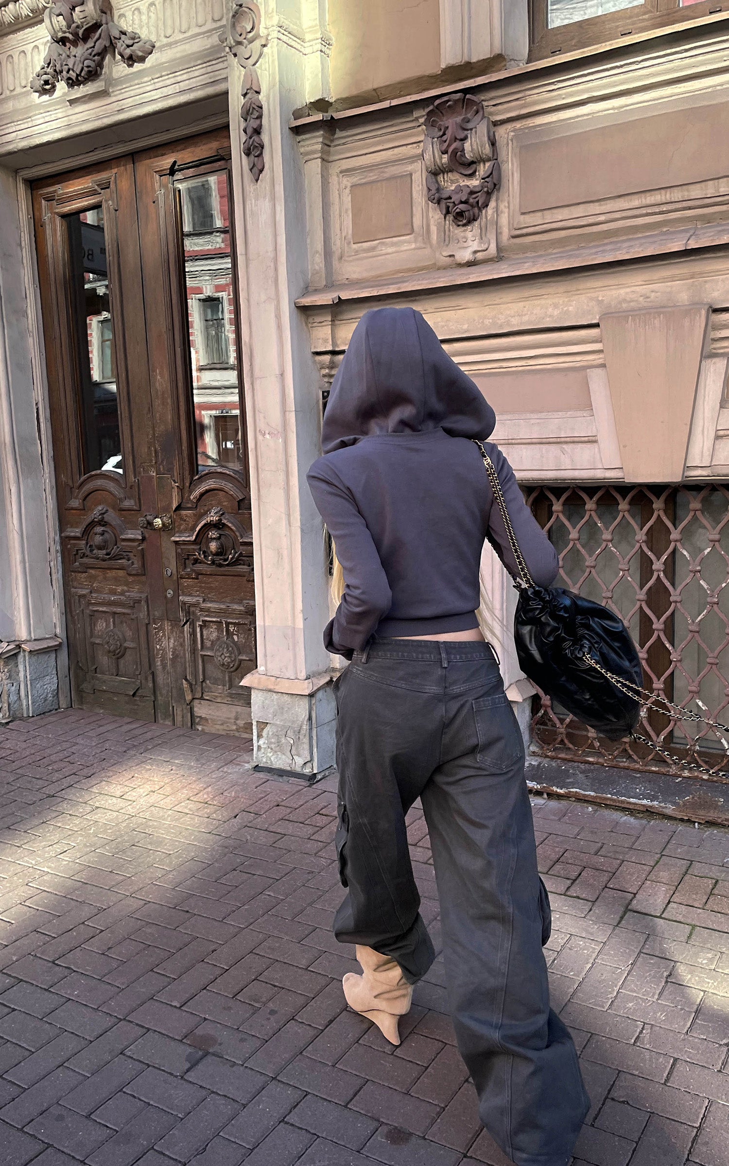 Rase le sol Deconstructed Fitted Hooded Sculpted Sweatshirt