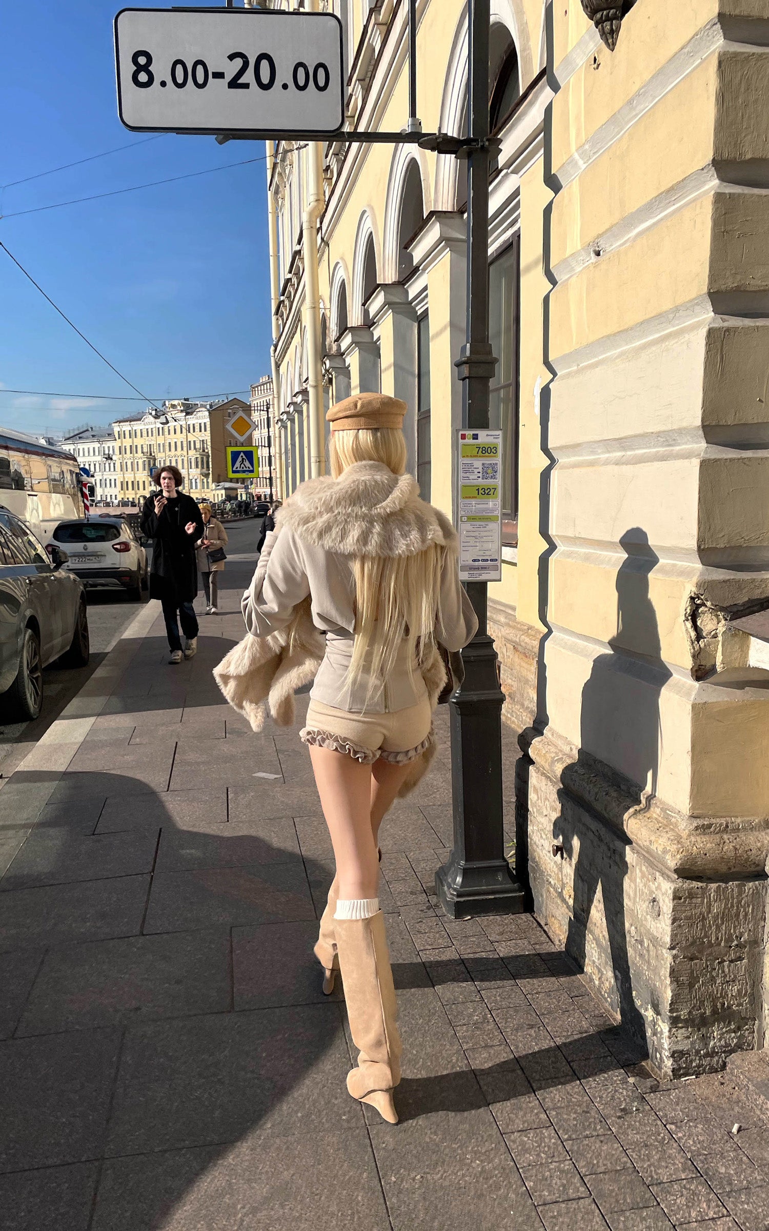 Rase le sol Draped Sculptural Knit Top with Corset Waist and Cutout Back