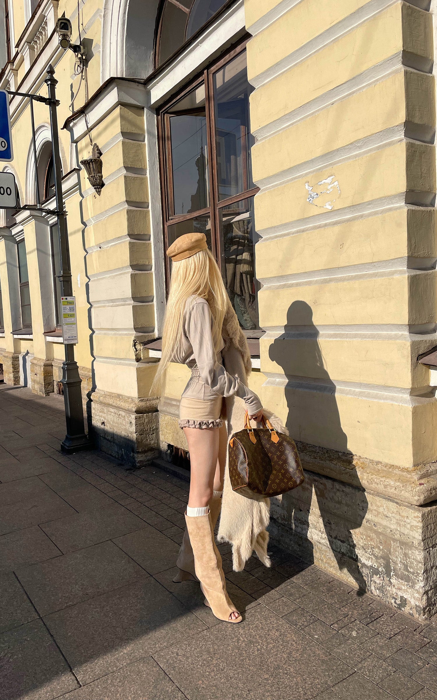 Rase le sol Draped Sculptural Knit Top with Corset Waist and Cutout Back