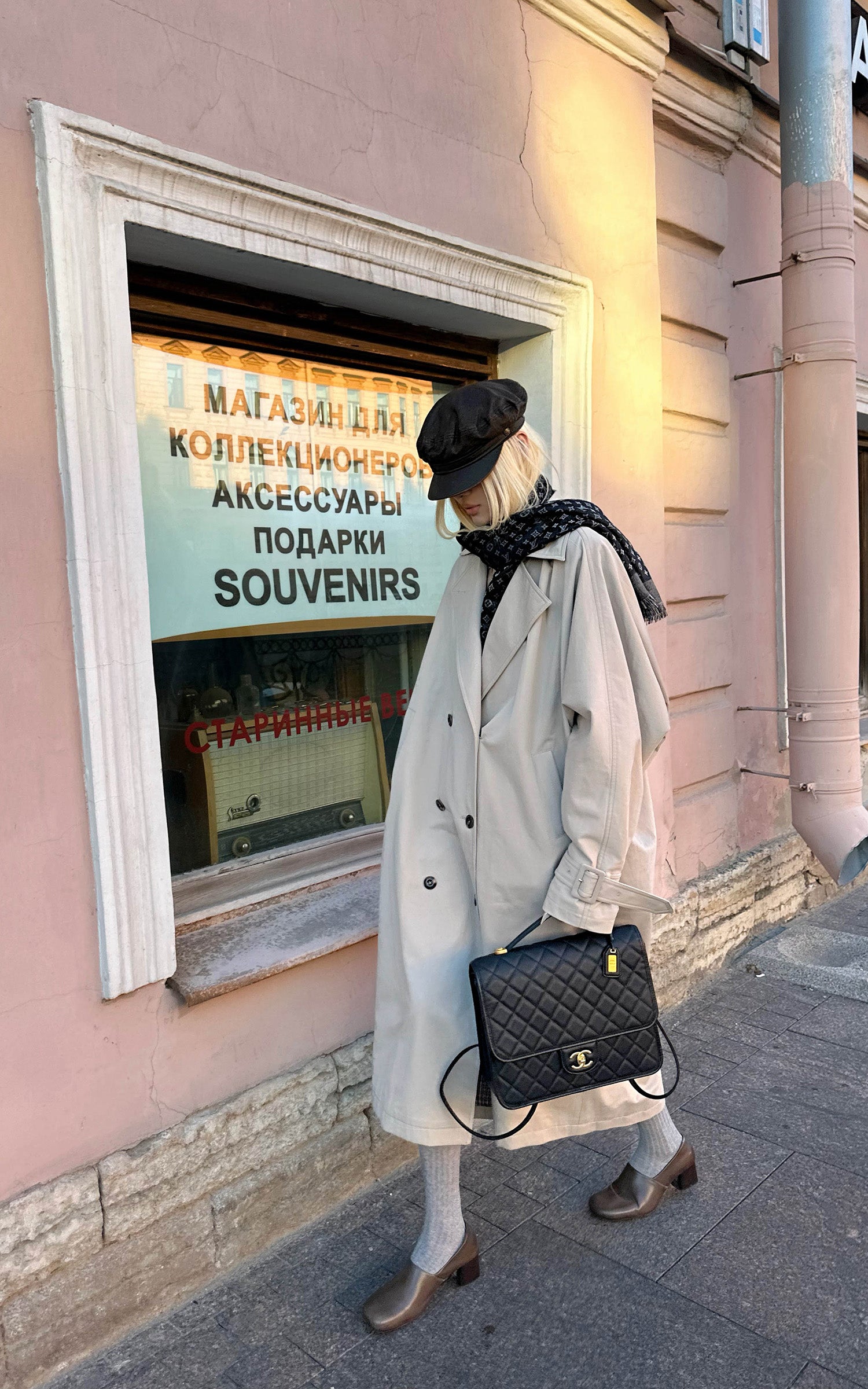 Rase le sol 체크 안감이 돋보이는 리버시블 롱 트렌치코트