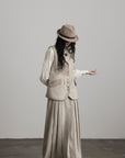DOINDULGE Wool Patchwork Vest with Textured Panels