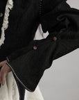 DOINDULGE Structured Crinkle Sculptural Peplum Jacket