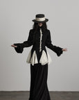 DOINDULGE Structured Crinkle Sculptural Peplum Jacket