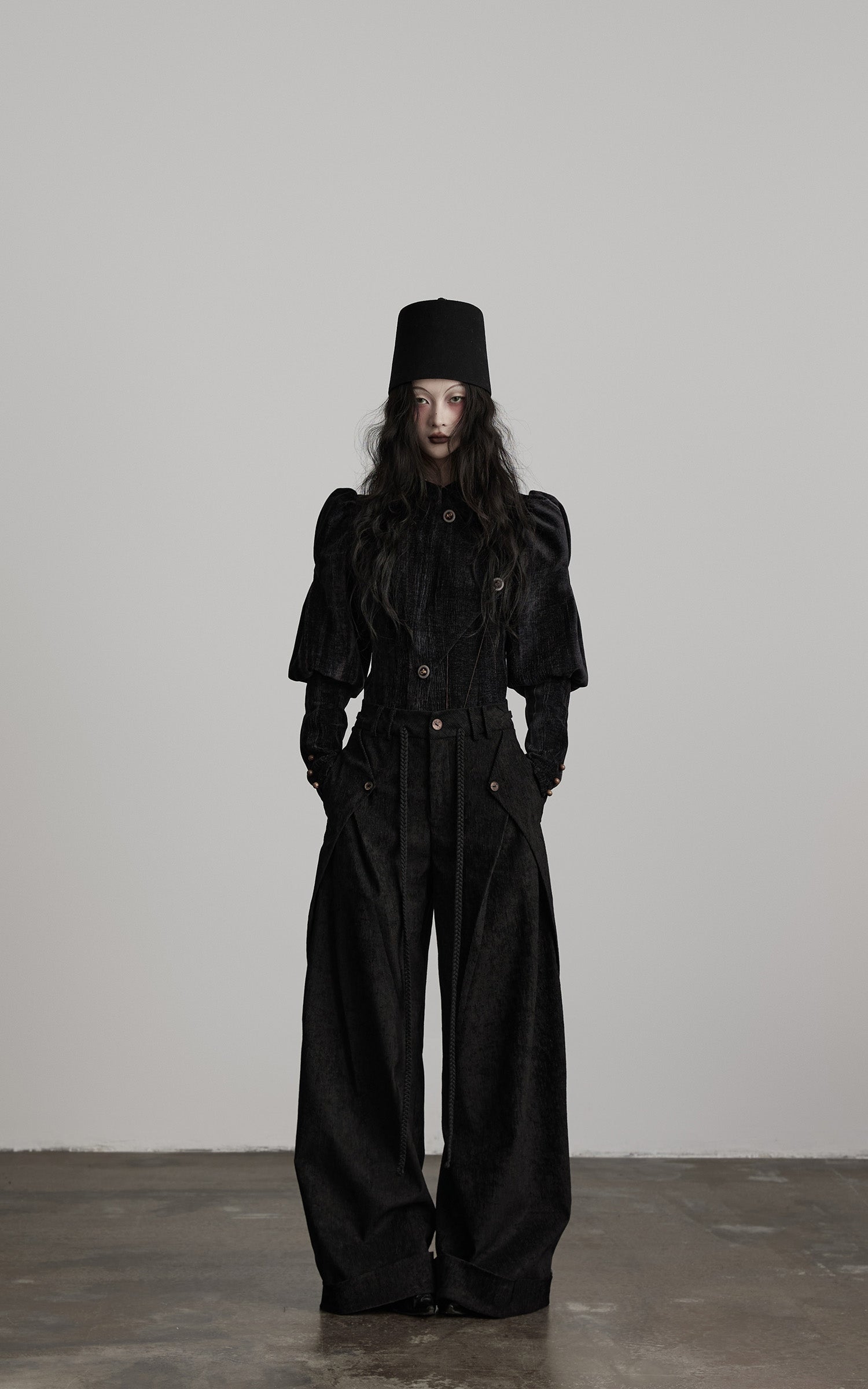 DOINDULGE Sculpted Velvet Jacket with Structured Sleeves
