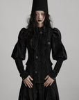 DOINDULGE Sculpted Velvet Jacket with Structured Sleeves