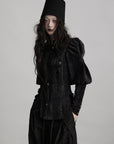 DOINDULGE Sculpted Velvet Jacket with Structured Sleeves