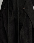 DOINDULGE Textured Wide-Leg Trousers with Draped Panels and Rope Detail