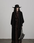 DOINDULGE Textured Knit Long Cardigan with Draped Silhouette
