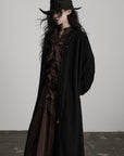 DOINDULGE Textured Knit Long Cardigan with Draped Silhouette