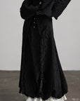 DOINDULGE Textured Layered Maxi Skirt with Braided Details