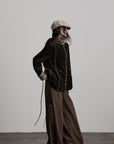 DOINDULGE Structured Corduroy Jacket with Asymmetric Button Line