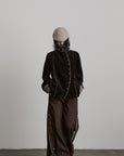 DOINDULGE Structured Corduroy Jacket with Asymmetric Button Line