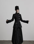 DOINDULGE Structured Textured Blazer with Sculpted Silhouette and Hand-Woven Knot Buttons
