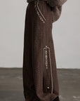 DOINDULGE Structured Embroidered Wide-Leg Trousers
