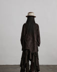 DOINDULGE Asymmetric Fringe-Trim Textured Jacket