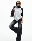 IAMXIAA Contrast Knit Turtleneck Sweater