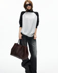 IAMXIAA Contrast Knit Turtleneck Sweater