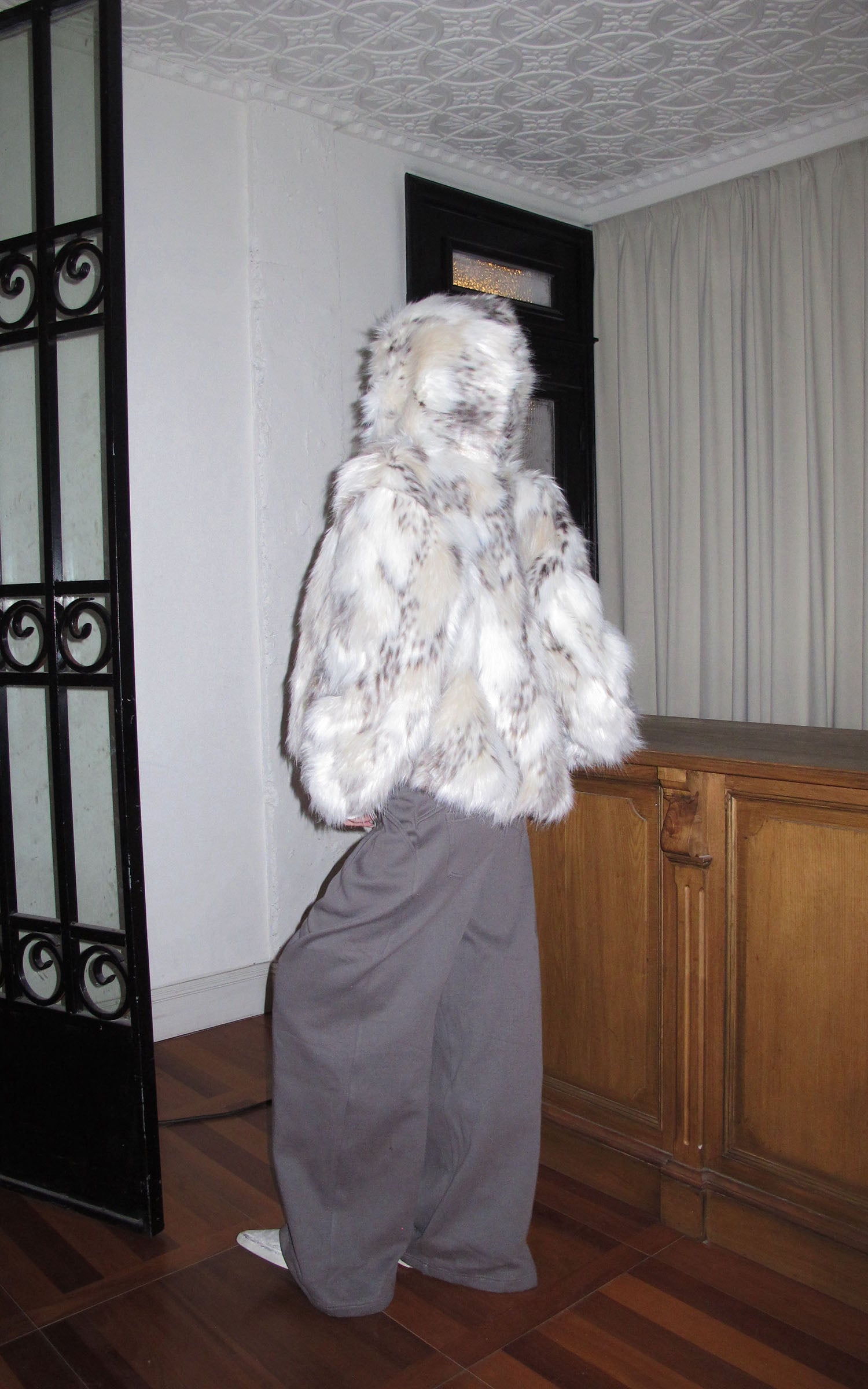 Rase le sol リバーシブルフェイクファー フード付きジャケット