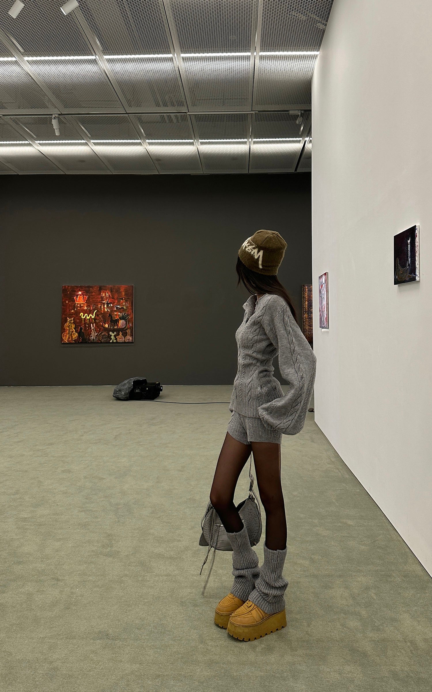 WARDEN EDGE Cable Knit Sweater &amp; Shorts Set with Matching Leg Warmers