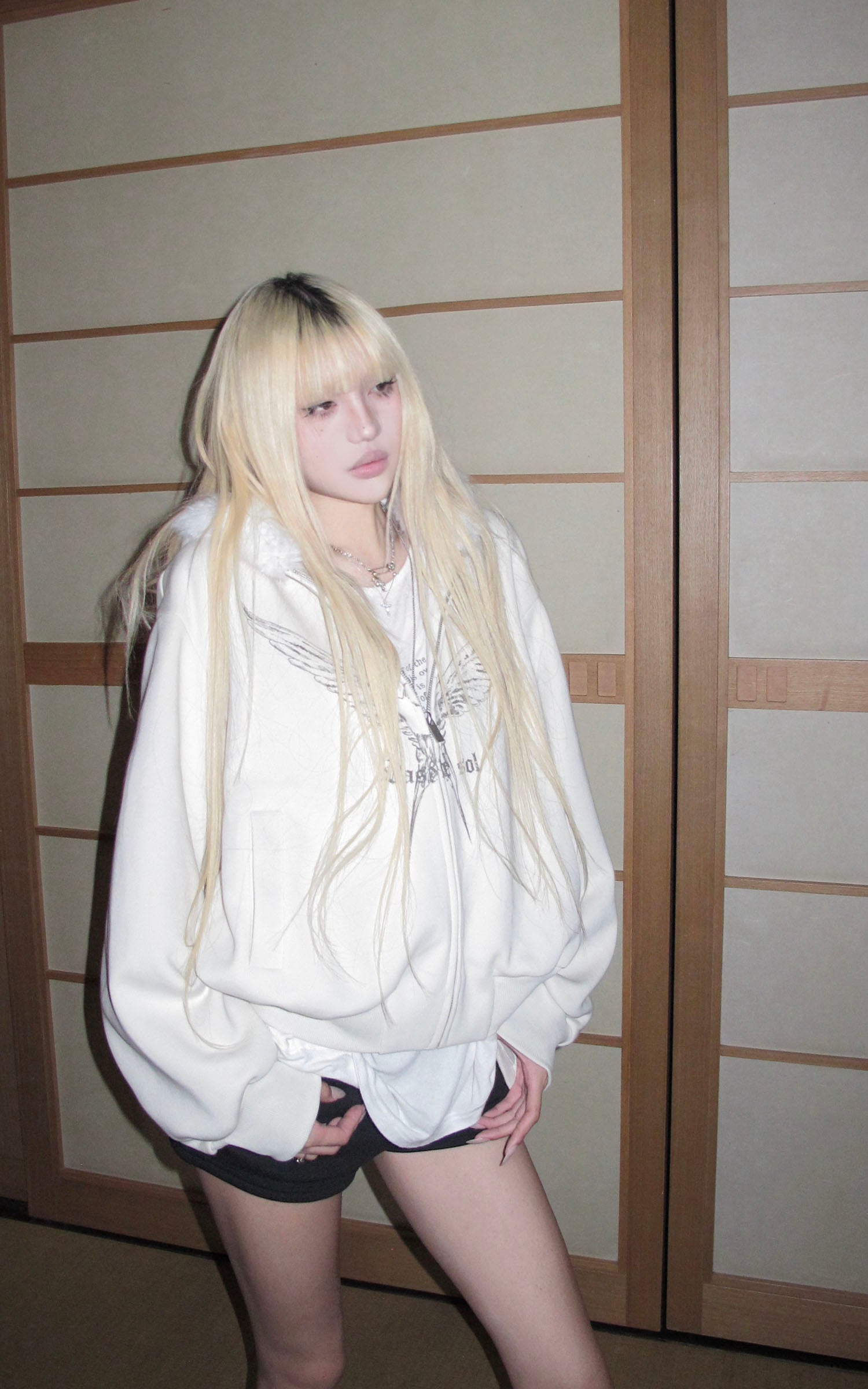 Rase le sol Sweat à capuche en polaire avec motif aile