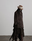 DOINDULGE Asymmetric Fringe-Trim Textured Jacket