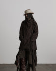 DOINDULGE Asymmetric Fringe-Trim Textured Jacket
