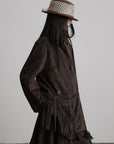 DOINDULGE Asymmetric Fringe-Trim Textured Jacket