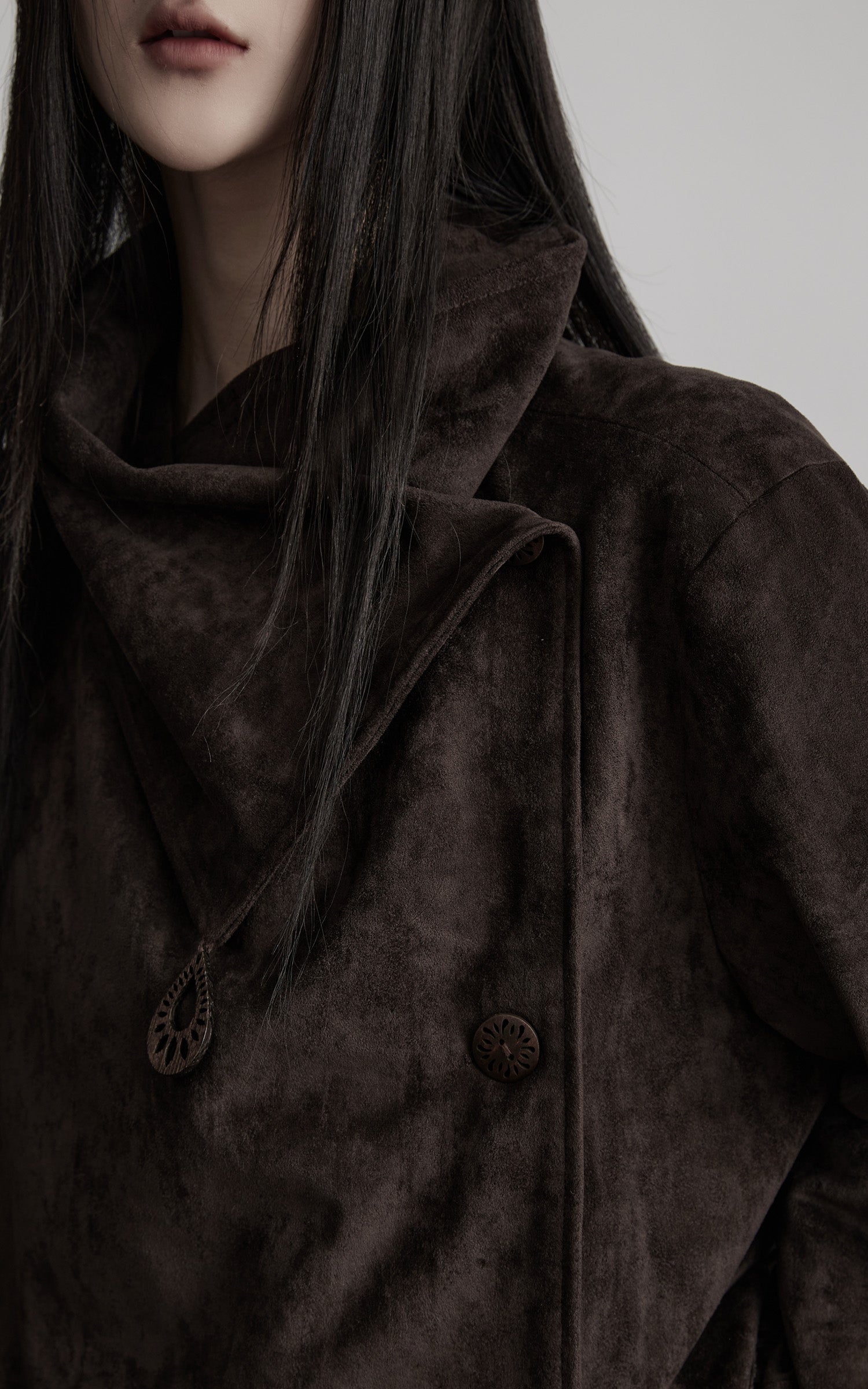 DOINDULGE Asymmetric Fringe-Trim Textured Jacket