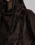 DOINDULGE Asymmetric Fringe-Trim Textured Jacket