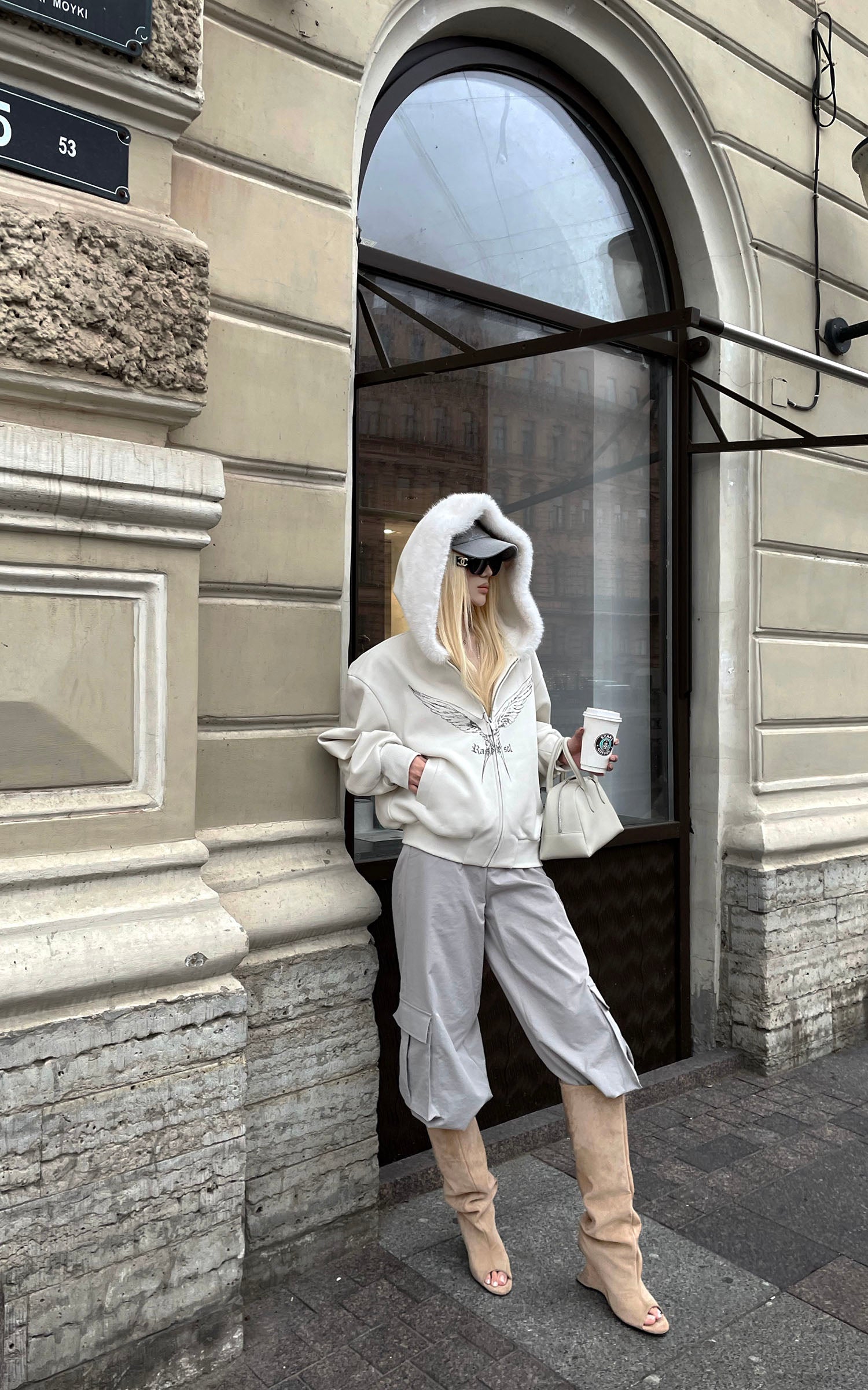 Rase le sol Sweat à capuche en polaire avec motif aile